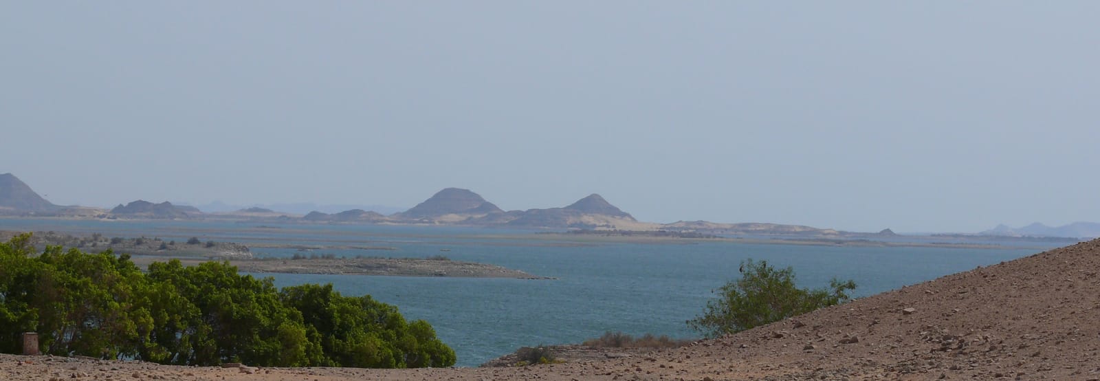 Lake Nasser stretching into the desert from the Abu Simbel shore
