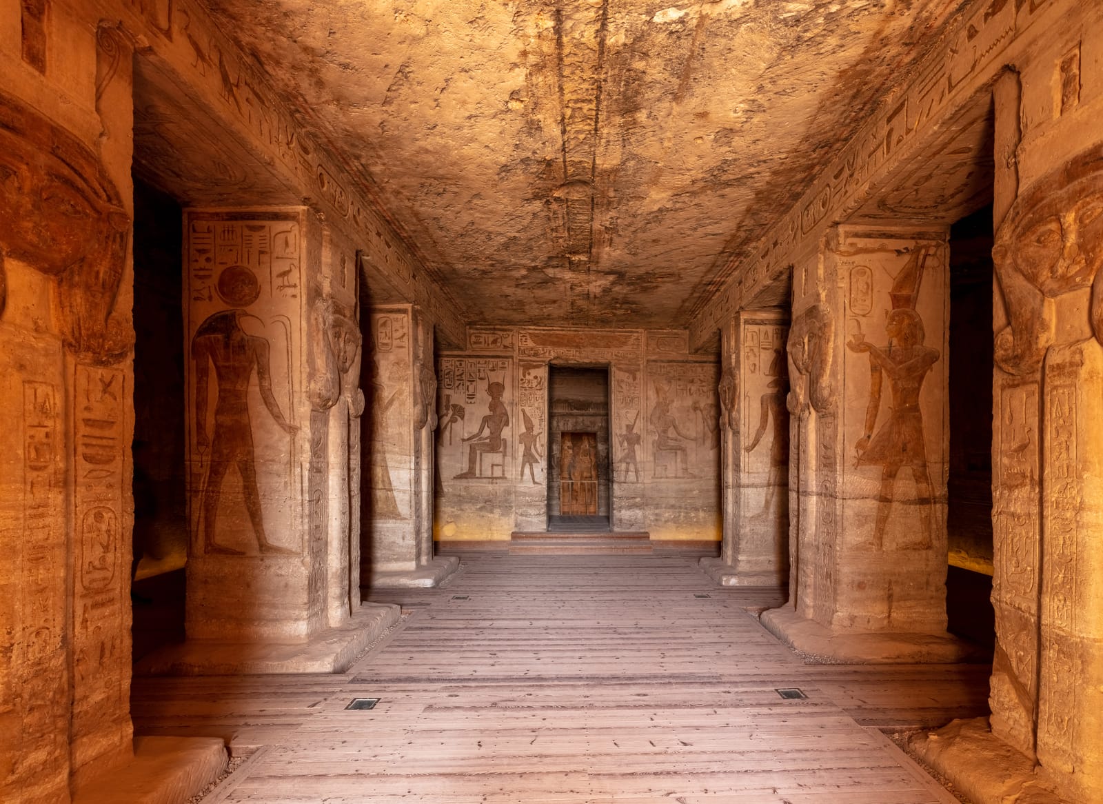 Inner hall of the Temple of Hathor and Nefertari at Abu Simbel