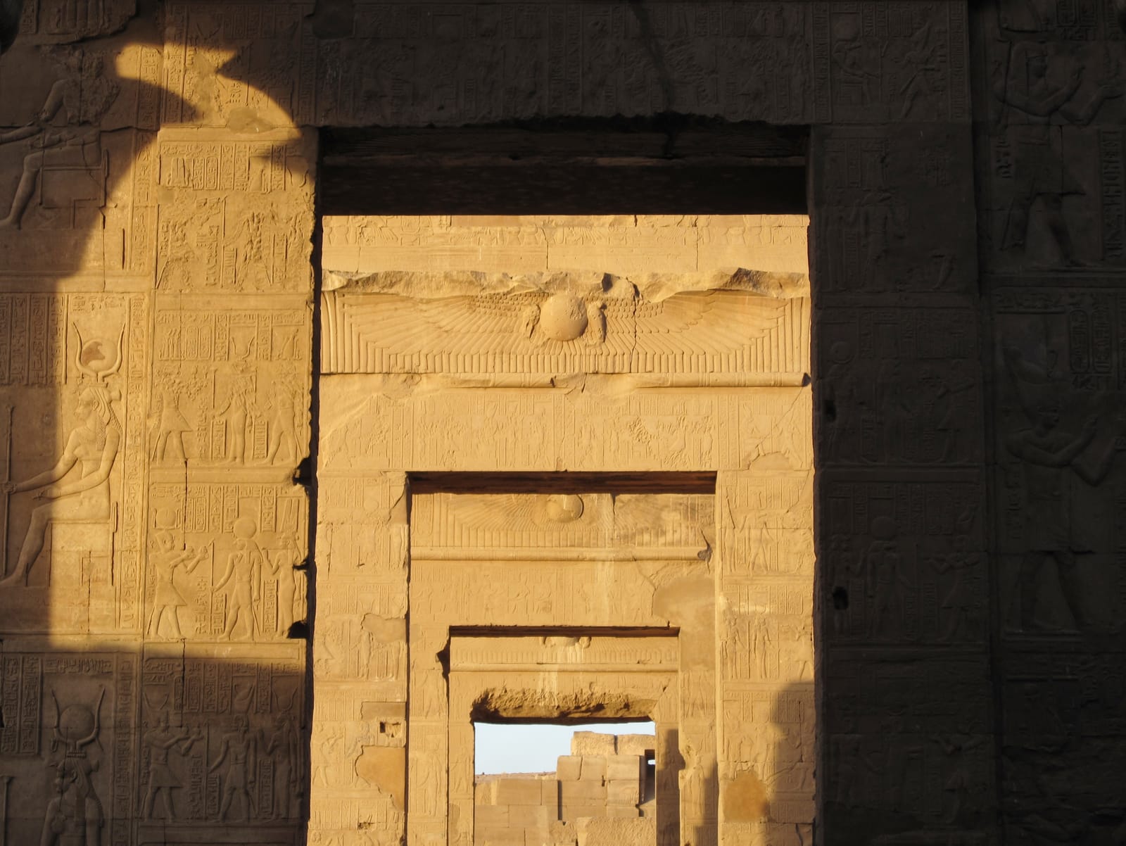 Twin sanctuaries and carved columns of the Temple of Kom Ombo