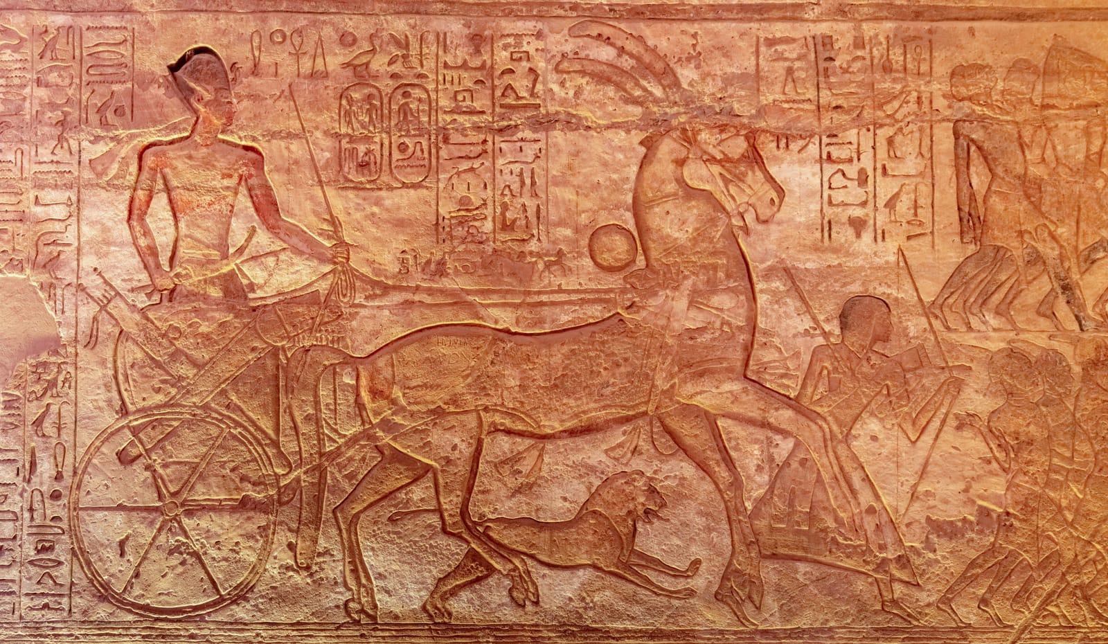 Relief of the Battle of Kadesh carved inside the Great Temple at Abu Simbel